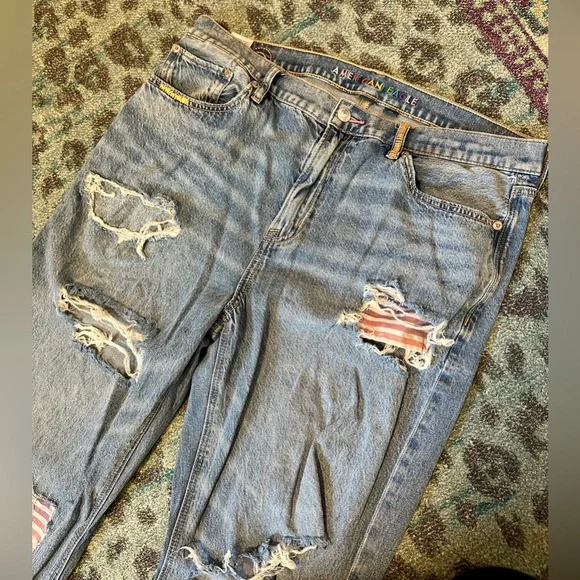 AEO Strigid Baggy Flare, Pride Edition with Colorful Detailing - Size 10 - Picture 3 of 8